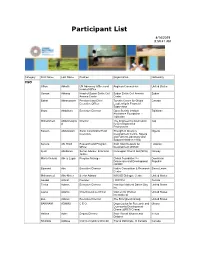 Participant List