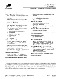 Product Overview S3 Virge/VX Integrated 3D Graphics/Video Accelerator