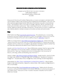 Resources for New Access/Circulation Professionals