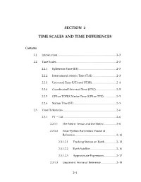 Time Scales and Time Differences