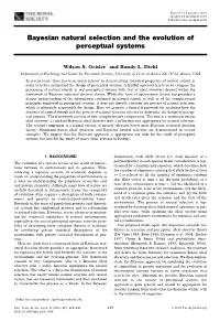 Bayesian Natural Selection and the Evolution of Perceptual Systems