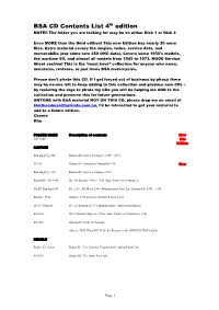 BSA CD Contents List 4Th Edition NOTE!! the Folder You Are Looking for May Be on Either Disk 1 Or Disk 2