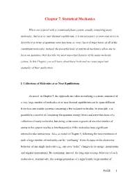 Chapter 7. Statistical Mechanics