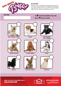 DOG BREED Their Walks Too! We Have 5 Sheets with a Variety of Breeds in Different Orders, Pick Your Sheet Before You Start
