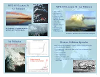 Lecture 5B Air Pollution Air Pollution