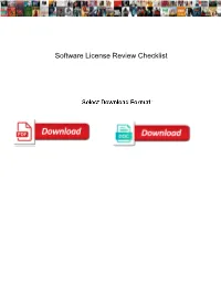 Software License Review Checklist