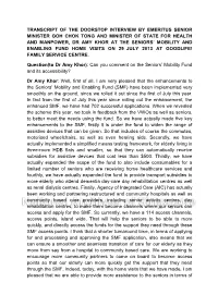 Transcript of the Doorstop Interview by Emeritus