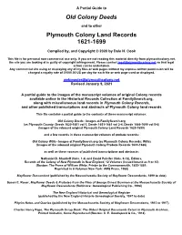 A Partial Guide to Old Colony Deeds