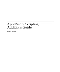 Applescript Scripting Additions Guide