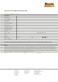 Boels Account Number Application Form