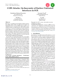 COIN Attacks: on Insecurity of Enclave Untrusted Interfaces In
