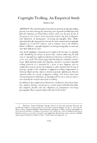 Copyright Trolling, an Empirical Study