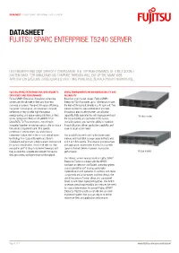 Datasheet Fujitsu Sparc Enterprise T5240 Server