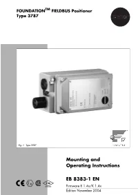 FOUNDATION™ FIELDBUS Positioner Type 3787