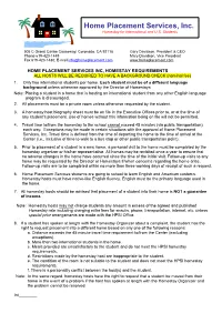 Host Family Agreement, Application And