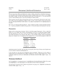 Maximum Likelihood Estimation