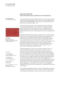 MISFITTING TOGETHER. Serial Formations of Pop Art, Minimal Art and Conceptual Art