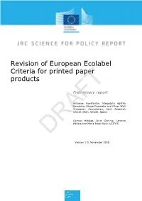 Revision of European Ecolabel Criteria for Printed Paper Products