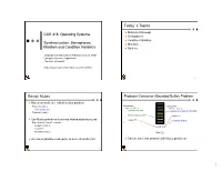 Synchronization: Semaphores, Monitors, and Condition Variables