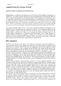 Animal Farm by George Orwell Plot Summary