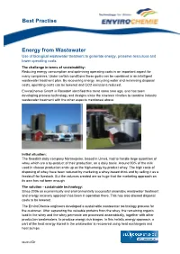 Energy from Wastewater Best Practise