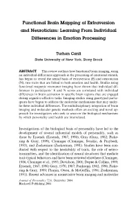 Functional Brain Mapping of Extraversion and Neuroticism: Learning from Individual Differences in Emotion Processing