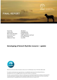Genotyping of Breech Flystrike Resource – Update