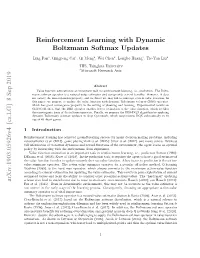 Reinforcement Learning with Dynamic Boltzmann Softmax Updates Arxiv