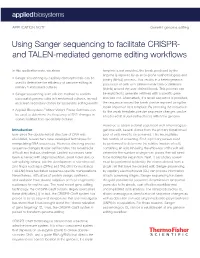 Using Sanger Sequencing to Facilitate CRISPR- and TALEN-Mediated Genome Editing Workflows