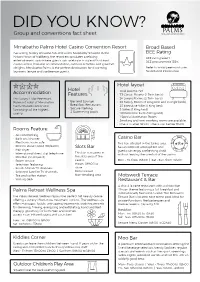 DID YOU KNOW? Group and Conventions Fact Sheet