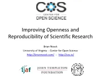 EHR AC Slides Improving Openness and Reproducibility of Scientific