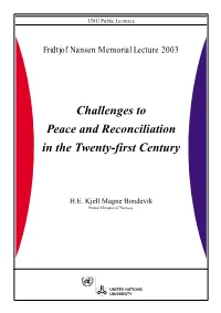 Nansen Lecture