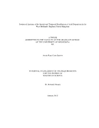 Statistical Analysis of the Spatial and Temporal Distribution of Acid Deposition in the West Midlands, England, United Kingdom