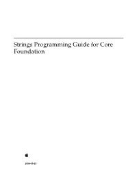 Strings Programming Guide for Core Foundation