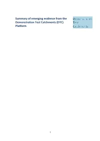 Summary of Emerging Evidence from the Demonstration Test Catchments (DTC) Platform
