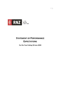 2019-2020 Statement of Performance Expectations