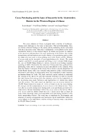 Cocoa Purchasing and the Issue of Insecurity in the Akontombra District in the Western Region of Ghana