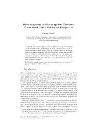 Homomorphism and Isomorphism Theorems Generalized from a Relational Perspective