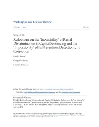 "Inevitability" of Racial Discrimination in Capital Sentencing and the "Impossibility" of Its Prevention, Detection, and Correction David C