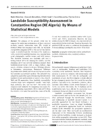 Landslide Susceptibility Assessment in Constantine Region (NE Algeria) by Means of Statistical Models