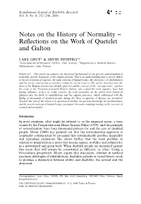Notes on the History of Normality Á Reflections on the Work of Quetelet