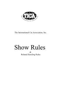 Show Rules & Related Standing Rules