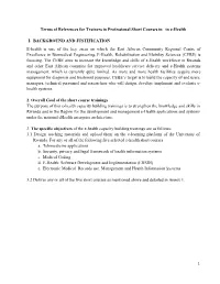 Terms of References for Trainers in Professional Short Courses in in E-Health