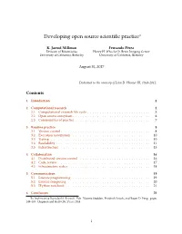 Developing Open Source Scientific Practice