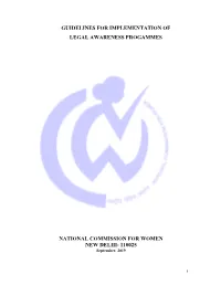 Guidelines for Implementation of Legal Awareness Progammes National