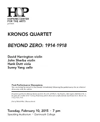 Kronos Quartet Beyond Zero