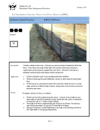 Sediment Control Practices SMP-01 Silt Fence SF