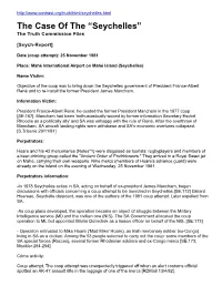 Seychelles.Html the Case of the “Seychelles” the Truth Commission Files