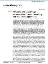 Temporal and Spatial Lags Between Wind, Coastal Upwelling, and Blue Whale Occurrence Dawn R