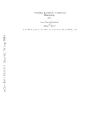 Arxiv:1610.01501V1 [Hep-Th] 30 Sep 2016 Foreword